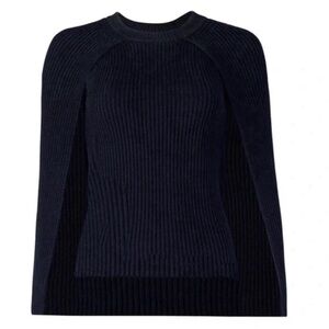 DREYDEN • Navy Rhye Cashmere Blend Sweater Cape